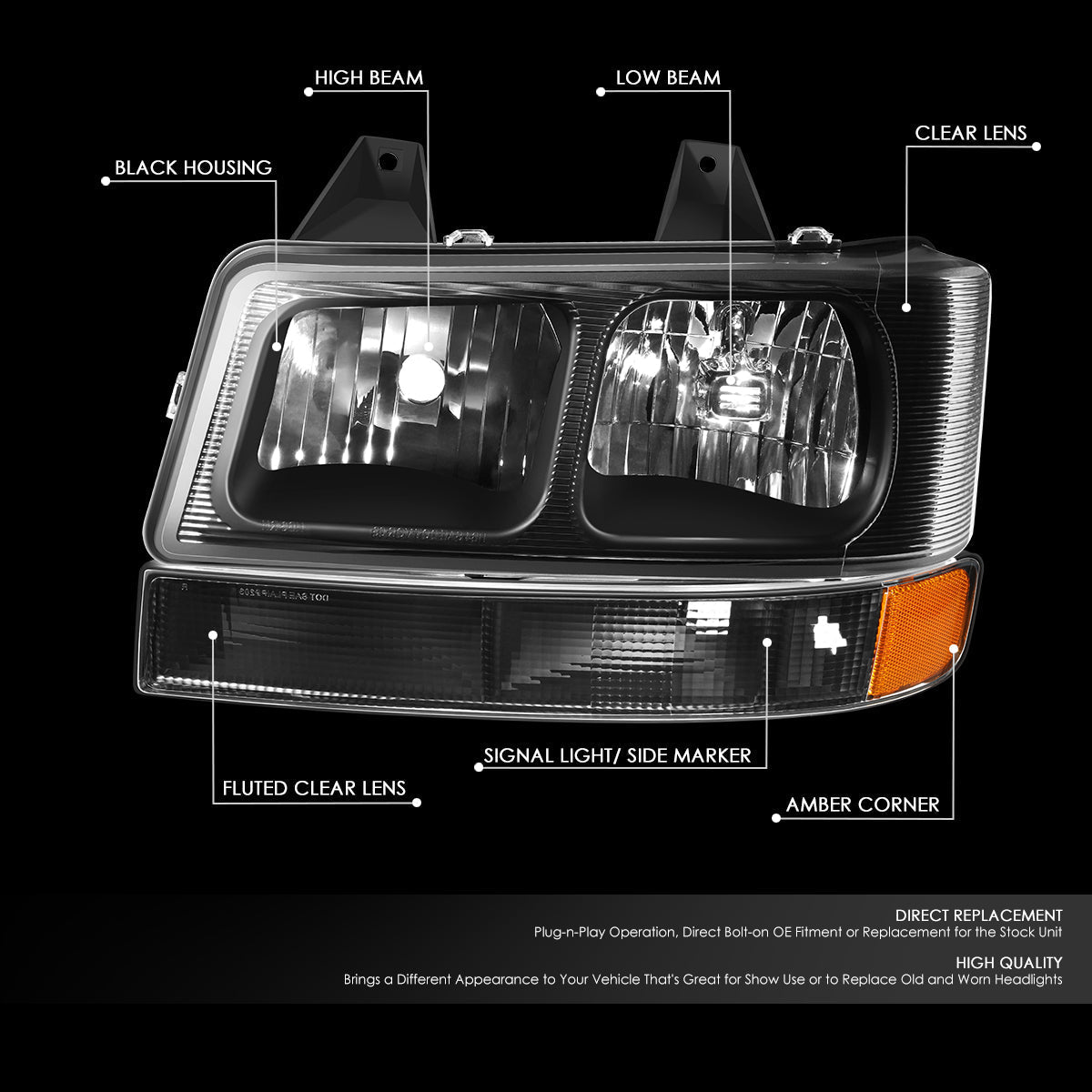 Factory Style Headlights <br>03-23 Chevrolet Express / GMC Savana 1500-4500