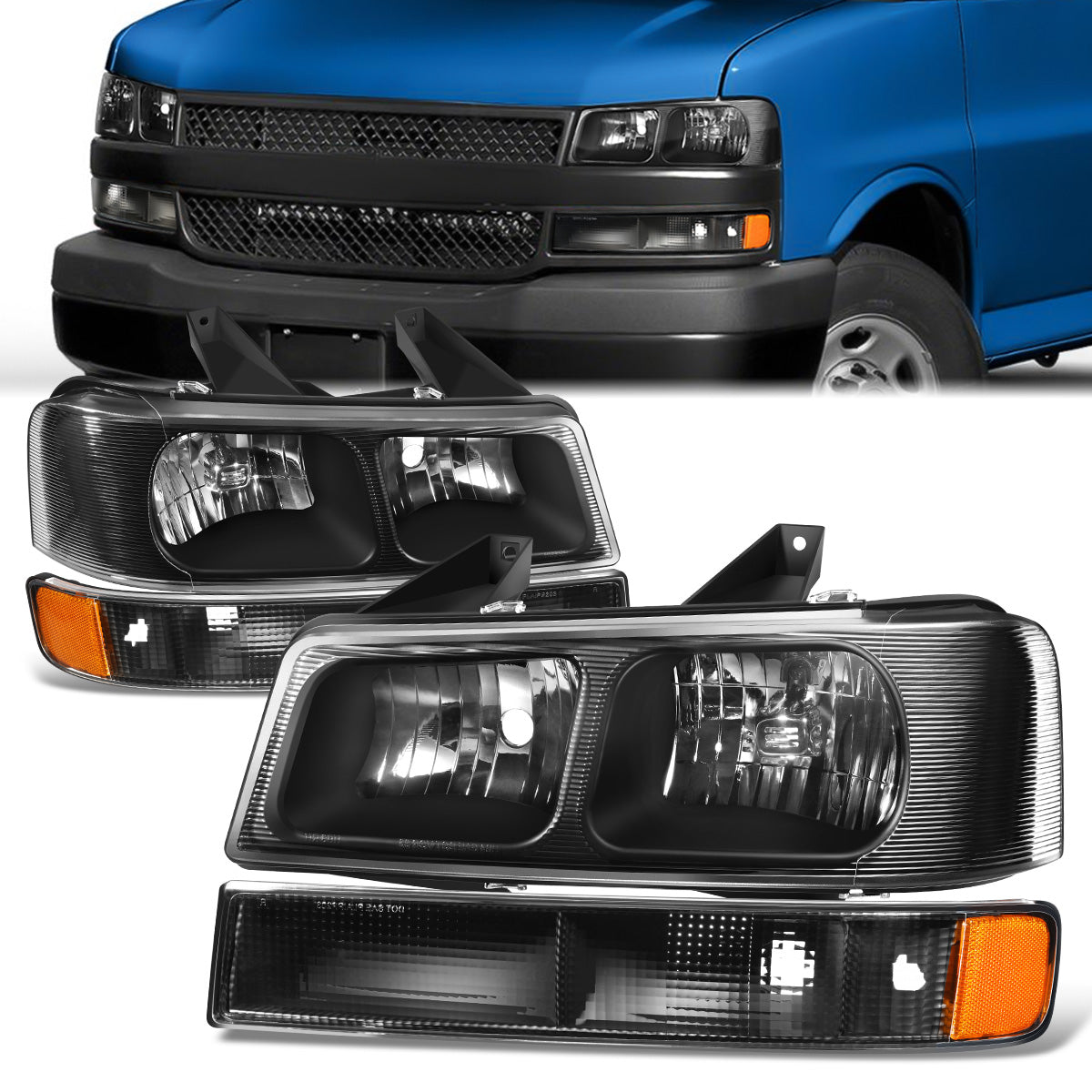 Factory Style Headlights <br>03-23 Chevrolet Express / GMC Savana 1500-4500