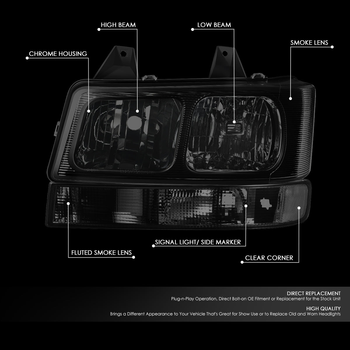 Factory Style Headlights <br>03-23 Chevrolet Express / GMC Savana 1500-4500