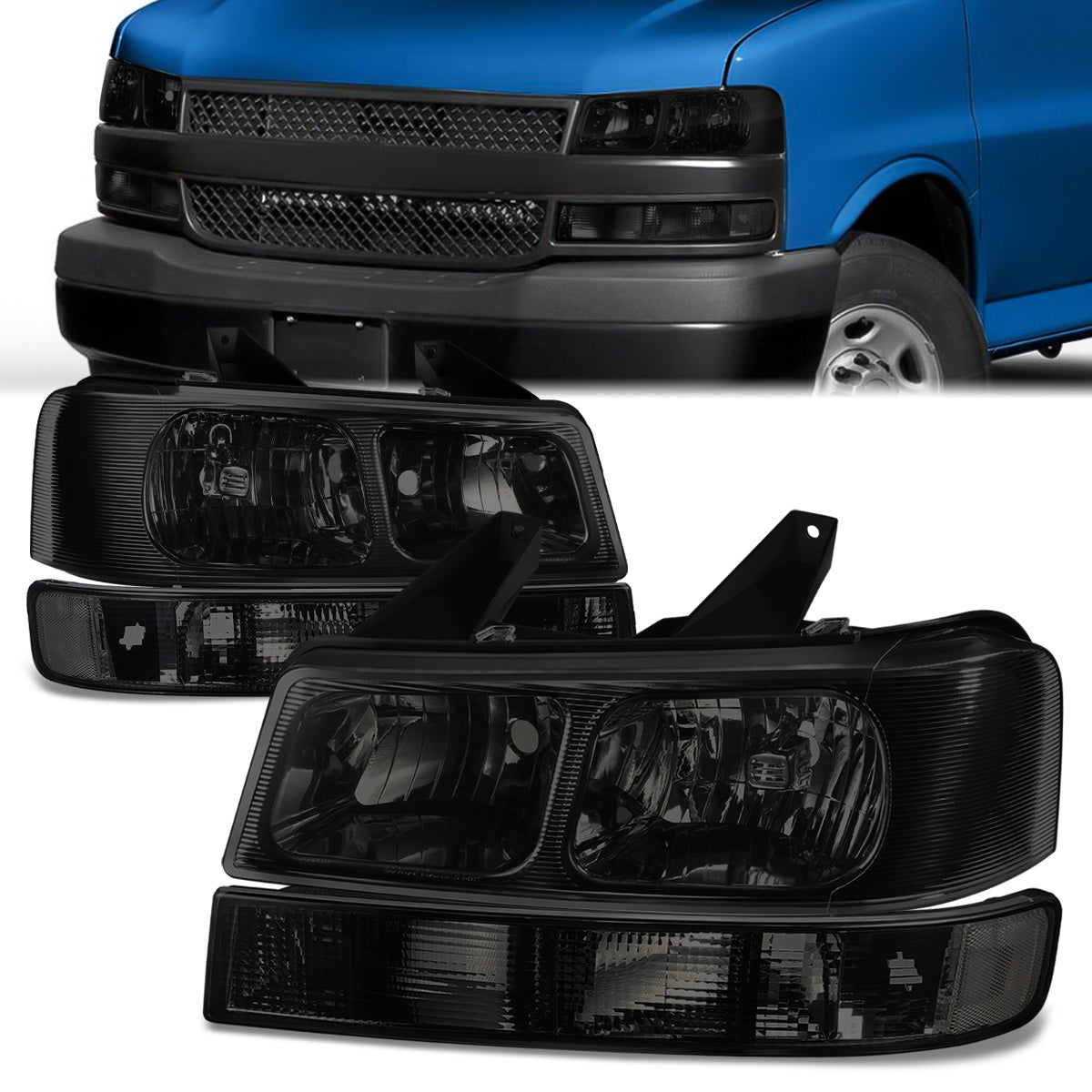 Factory Style Headlights <br>03-23 Chevrolet Express / GMC Savana 1500-4500