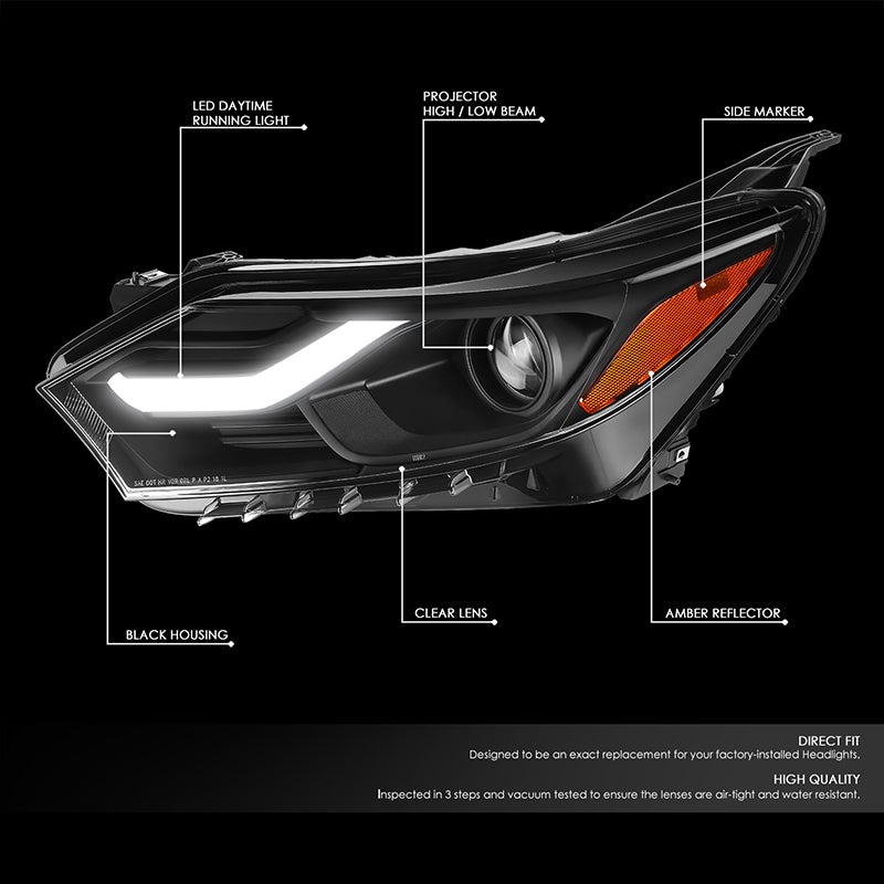 LED DRL Projector Headlights <br>18-21 Chevy Equinox