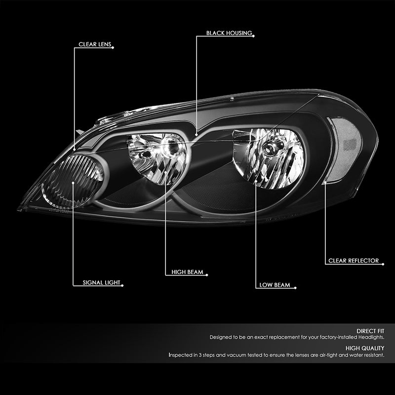 Factory Style Headlights <br>06-07 Chevy Monte Carlo, 06-13 Impala