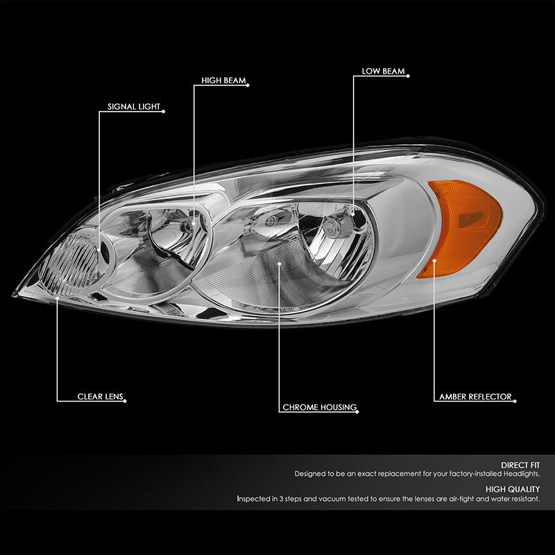 Factory Style Headlights <br>06-07 Chevy Monte Carlo, 06-13 Impala