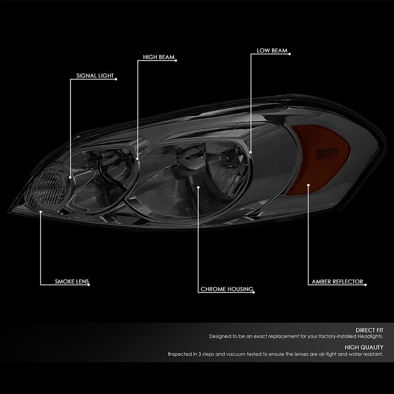 Factory Style Headlights <br>06-07 Chevy Monte Carlo, 06-13 Impala