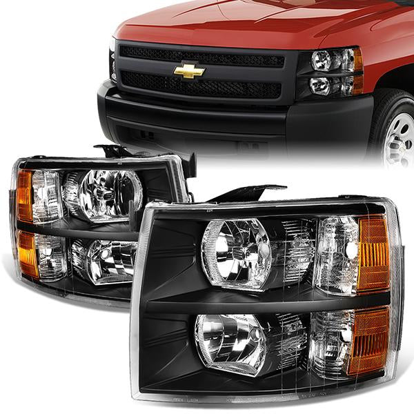 Factory Style Headlights <br>07-13 Chevy Silverado 1500, 07-14 2500 3500 HD