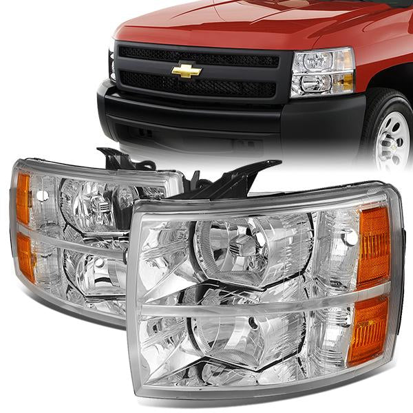 Factory Style Headlights <br>07-13 Chevy Silverado 1500, 07-14 2500 3500 HD