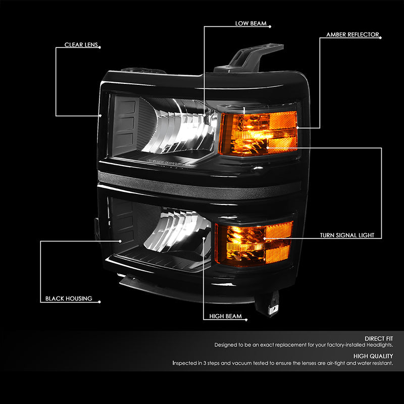 Factory Style Headlights <br>14-15 Chevy Silverado 1500