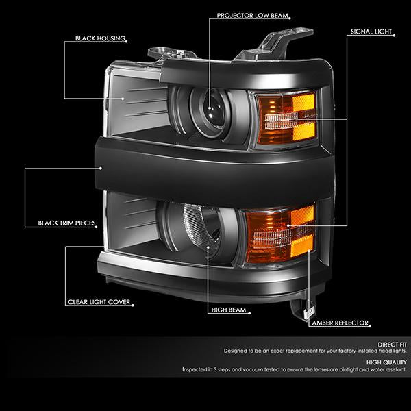 Factory Style Projector Headlights <br>15-19 Chevy Silverado 2500/3500 HD