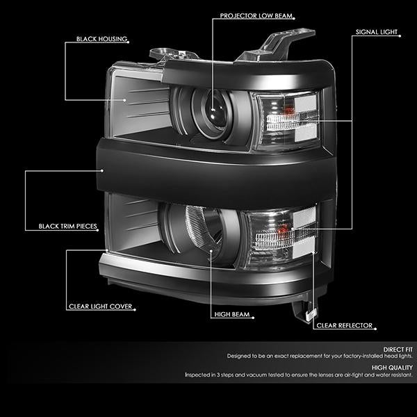 Factory Style Projector Headlights <br>15-19 Chevy Silverado 2500/3500 HD