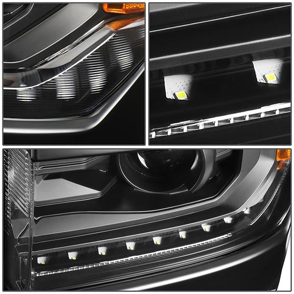 LED DRL Projector Headlights <br>16-19 Chevy Silverado 1500