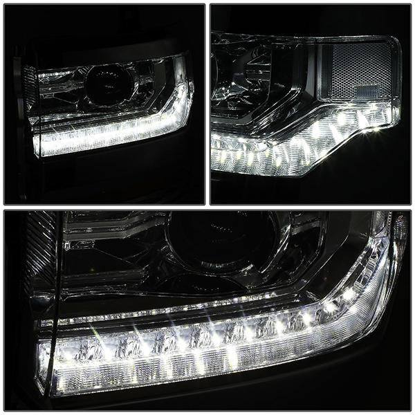 LED DRL Projector Headlights <br>16-19 Chevy Silverado 1500