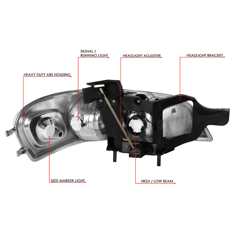 Factory Style Headlights <br>97-05 Chevy Venture, 97-04 Oldsmobile Silhouette