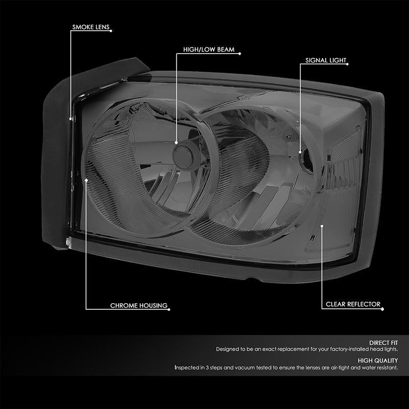 Factory Style Headlights <br>05-07 Dodge Dakota