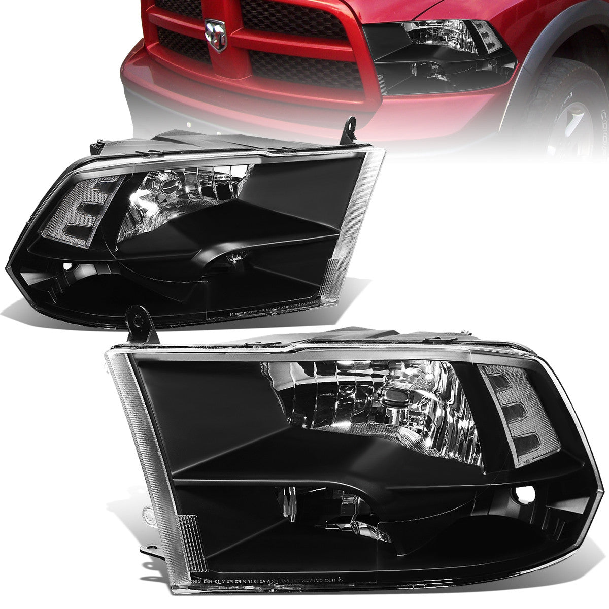 Factory Style Headlights <br>2009 Dodge Ram 1500, 10-18 Ram 1500-5500