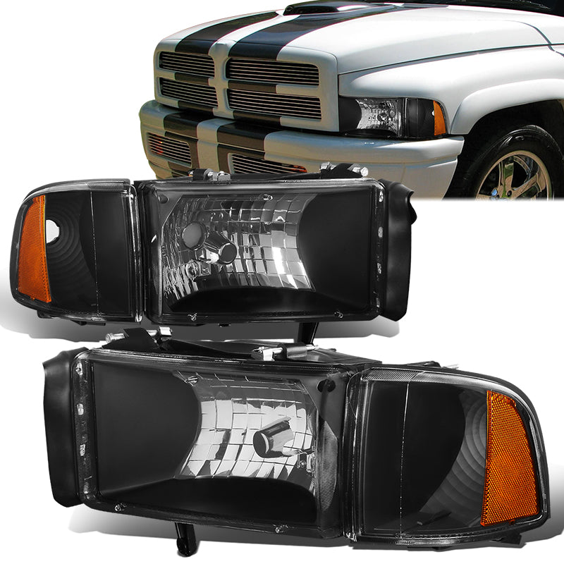 Factory Style Headlights <br>94-01 Dodge Ram 1500, 94-02 2500 3500