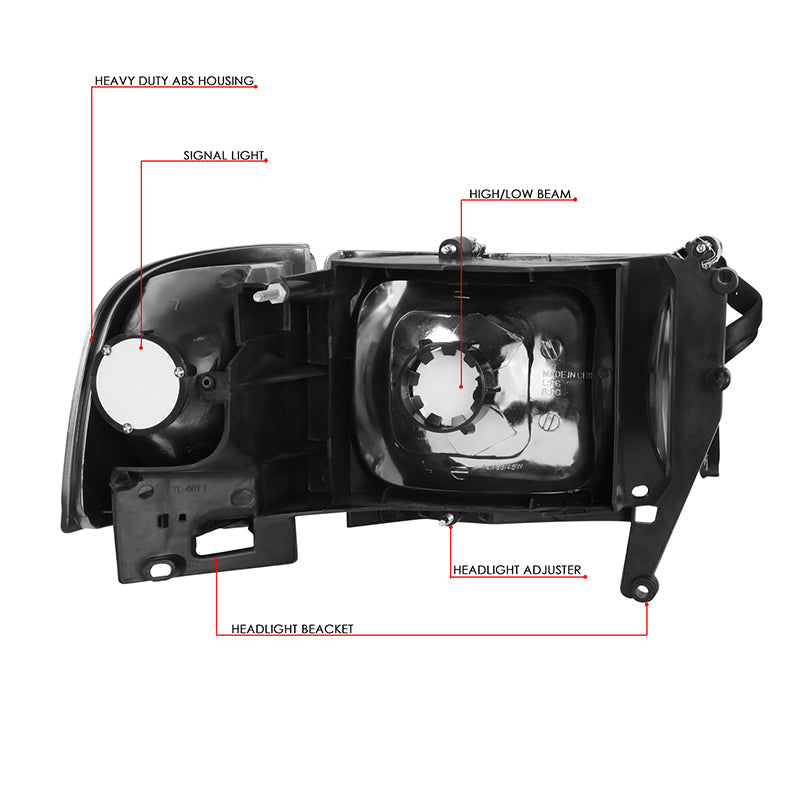 Factory Style Headlights <br>94-01 Dodge Ram 1500, 94-02 2500 3500