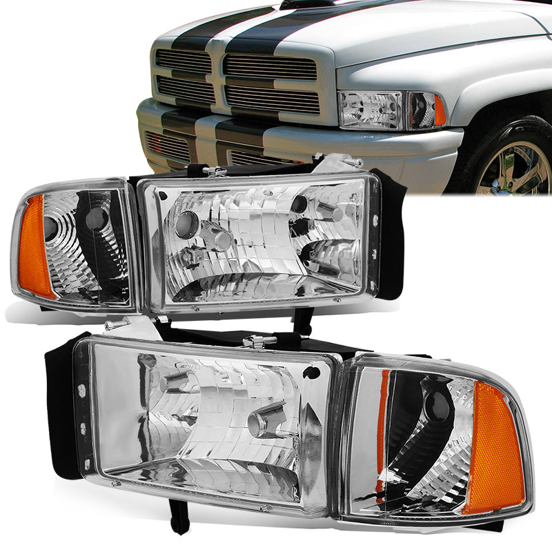 Factory Style Headlights <br>94-01 Dodge Ram 1500, 94-02 2500 3500