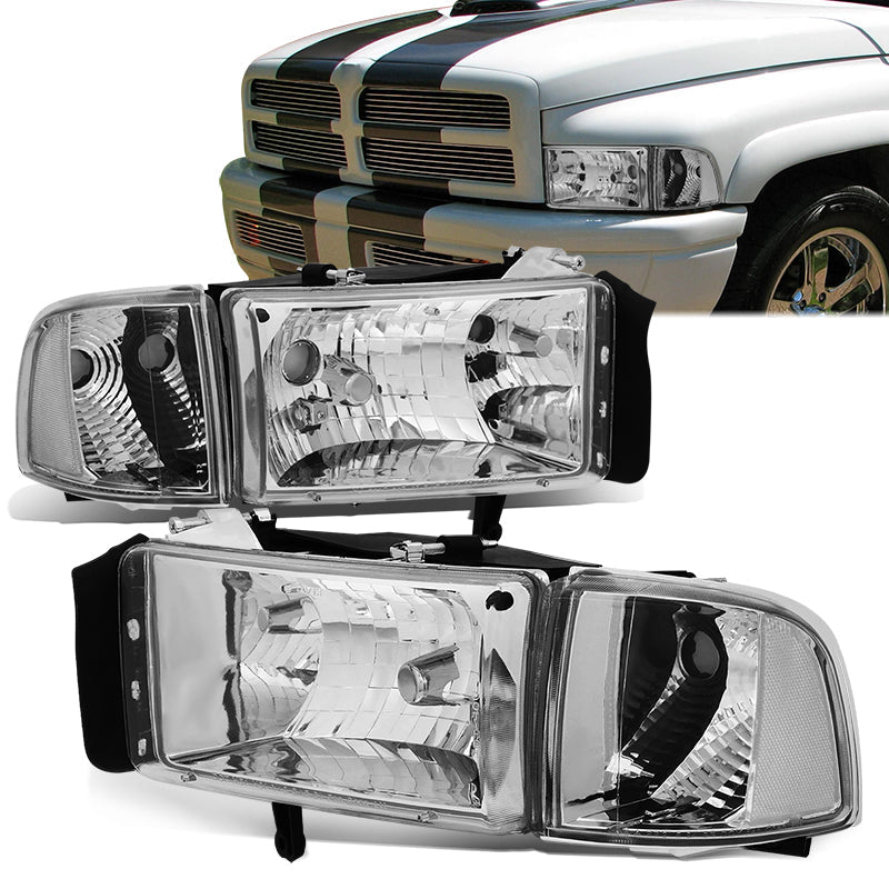 Factory Style Headlights <br>94-01 Dodge Ram 1500, 94-02 2500 3500