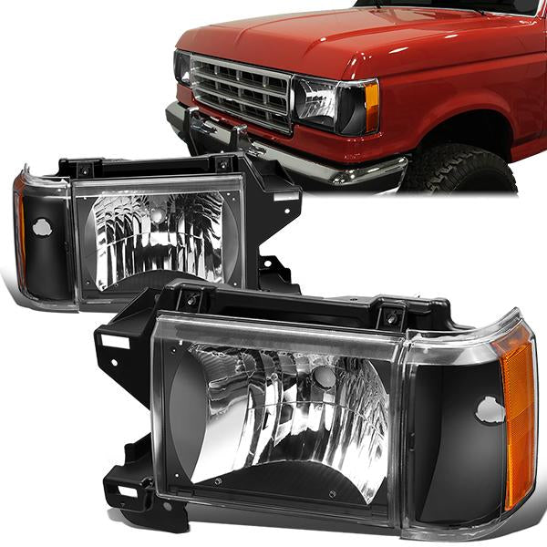 Factory Style Headlights <br>87-91 Ford F-150 F-250 F-350 Bronco