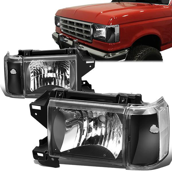 Factory Style Headlights <br>87-91 Ford F-150 F-250 F-350 Bronco