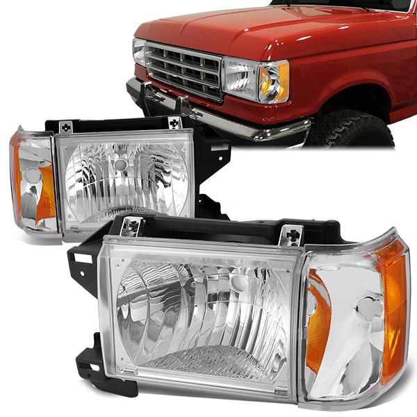 Factory Style Headlights <br>87-91 Ford F-150 F-250 F-350 Bronco