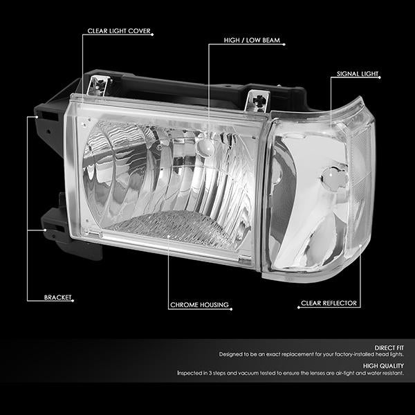 Factory Style Headlights <br>87-91 Ford F-150 F-250 F-350 Bronco