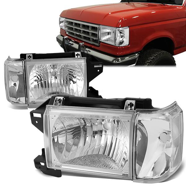 Factory Style Headlights <br>87-91 Ford F-150 F-250 F-350 Bronco