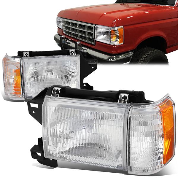 Factory Style Headlights <br>87-91 Ford F-150 F-250 F-350 Bronco