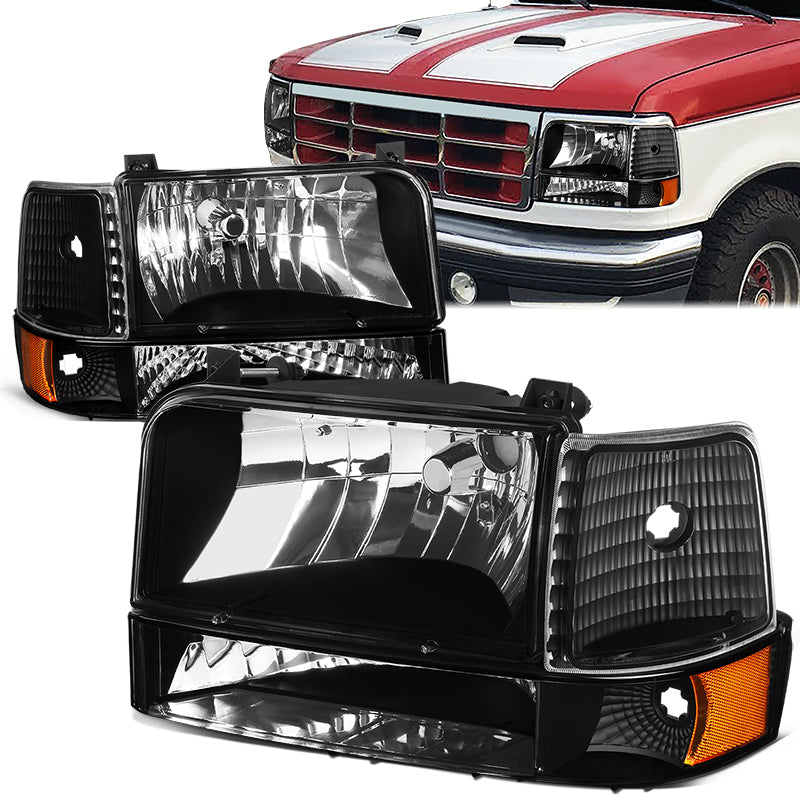 Factory Style Headlights <br>92-96 Ford F-150 F-250 F-350 Bronco