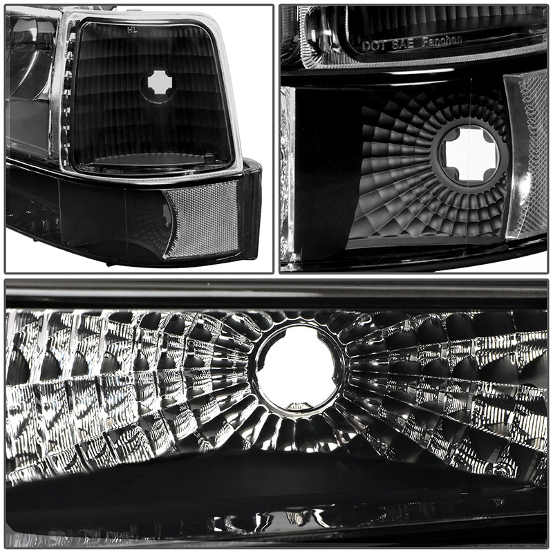 Factory Style Headlights <br>92-96 Ford F-150 F-250 F-350 Bronco