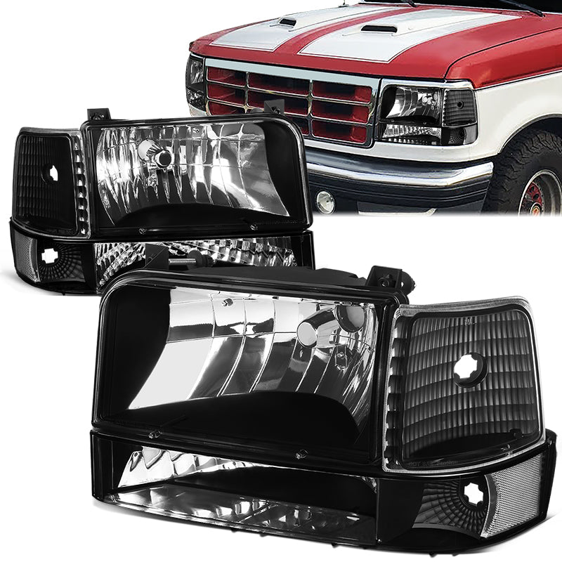 Factory Style Headlights <br>92-96 Ford F-150 F-250 F-350 Bronco