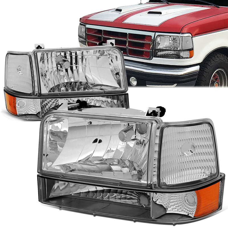 Factory Style Headlights <br>92-96 Ford F-150 F-250 F-350 Bronco