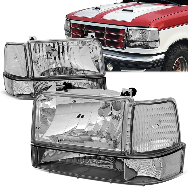 Factory Style Headlights <br>92-96 Ford F-150 F-250 F-350 Bronco