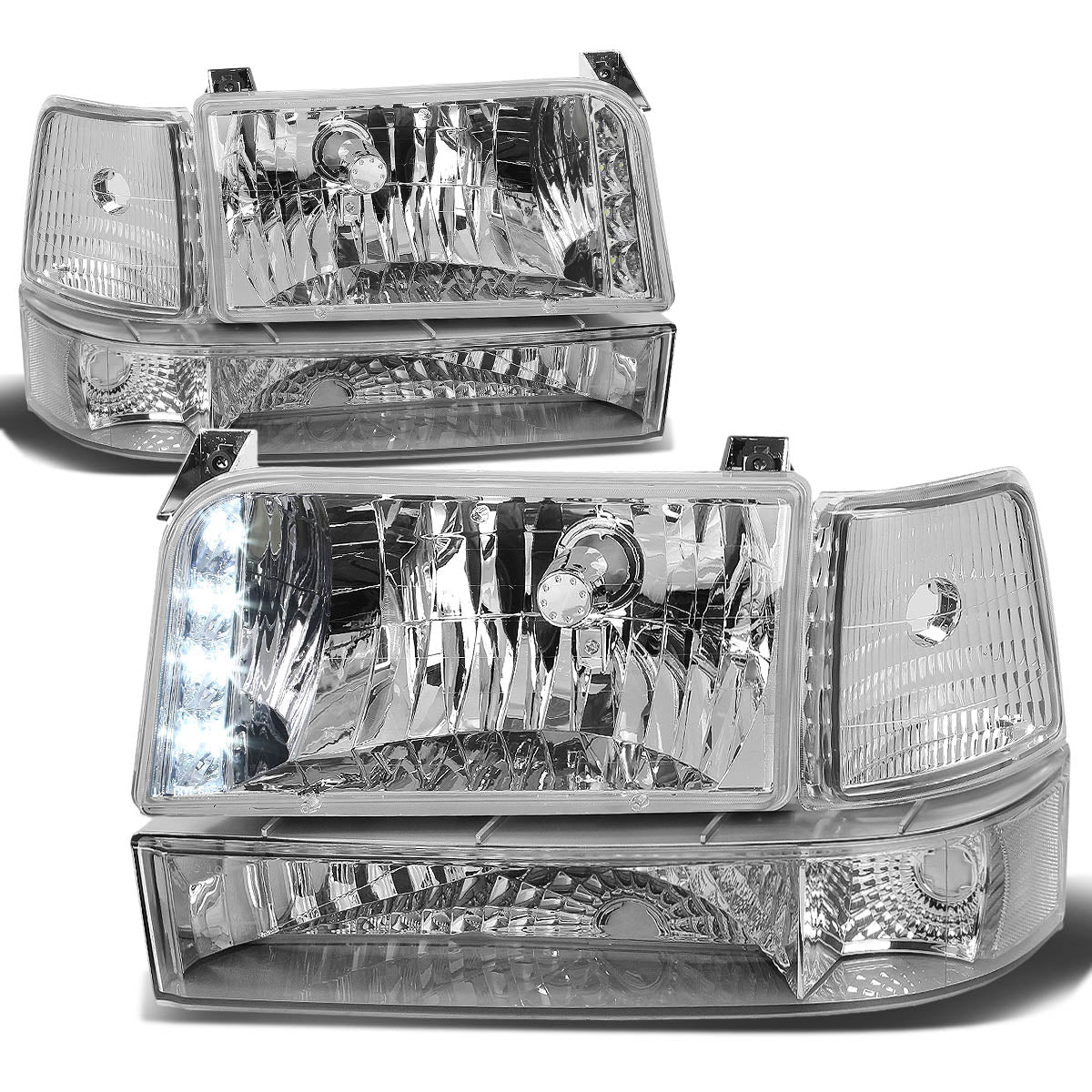 LED DRL Headlights <br>92-96 Ford F-150 F-250 F-350 Bronco
