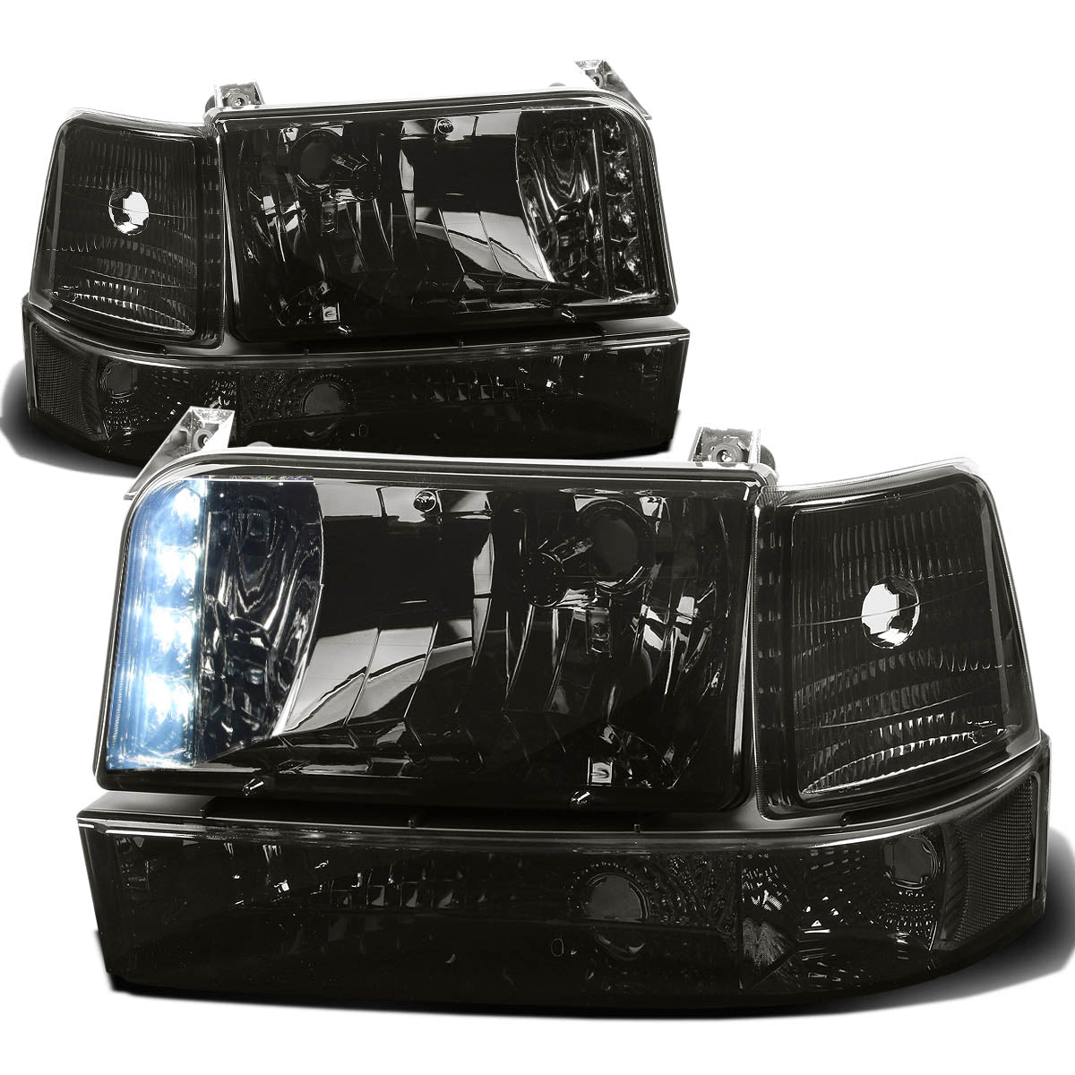 LED DRL Headlights <br>92-96 Ford F-150 F-250 F-350 Bronco