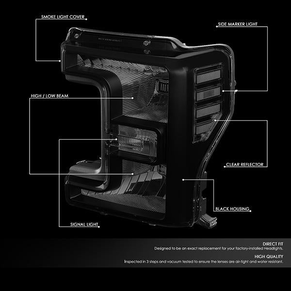 Factory Style Headlights <br>17-19 Ford F-250 F-350 F-450 F-550 Super Duty