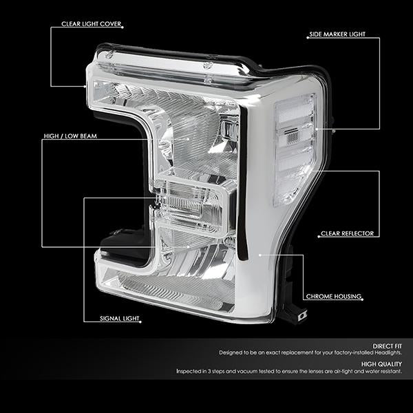 Factory Style Headlights <br>17-19 Ford F-250 F-350 F-450 F-550 Super Duty