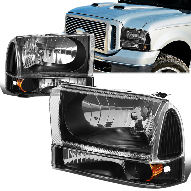 Factory Style Headlights <br>00-04 Ford Excursion, 99-04 Ford F-250 - F-550 Super Duty