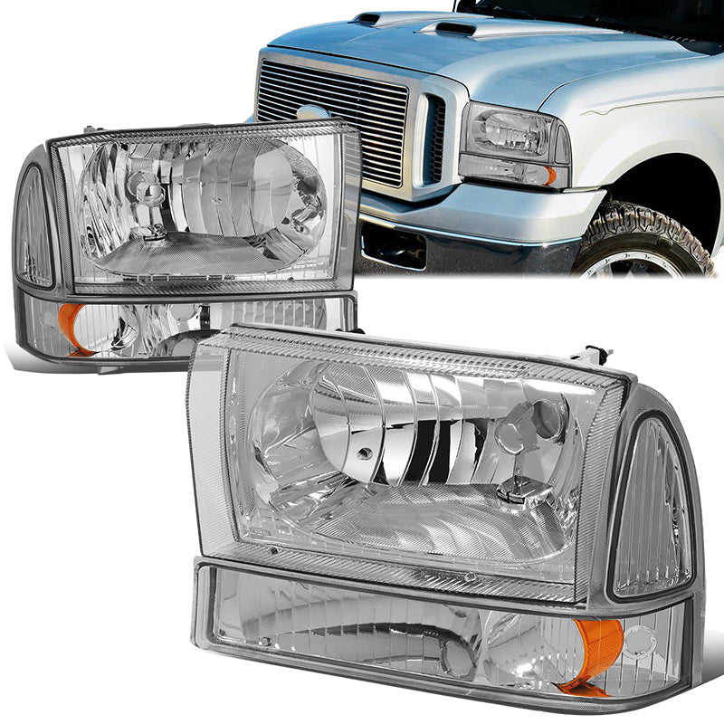 Factory Style Headlights <br>00-04 Ford Excursion, 99-04 Ford F-250 - F-550 Super Duty