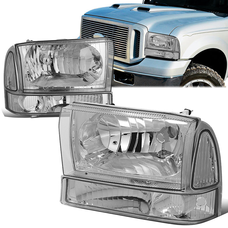 Factory Style Headlights <br>00-04 Ford Excursion, 99-04 Ford F-250 - F-550 Super Duty