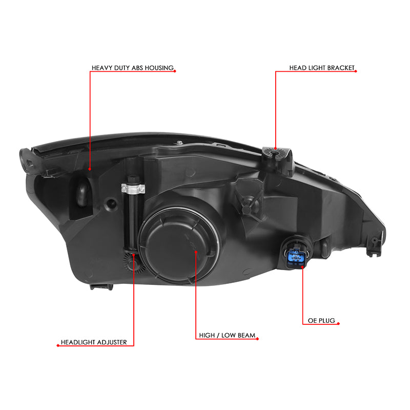 Factory Style Headlights <br>03-04 Ford Focus