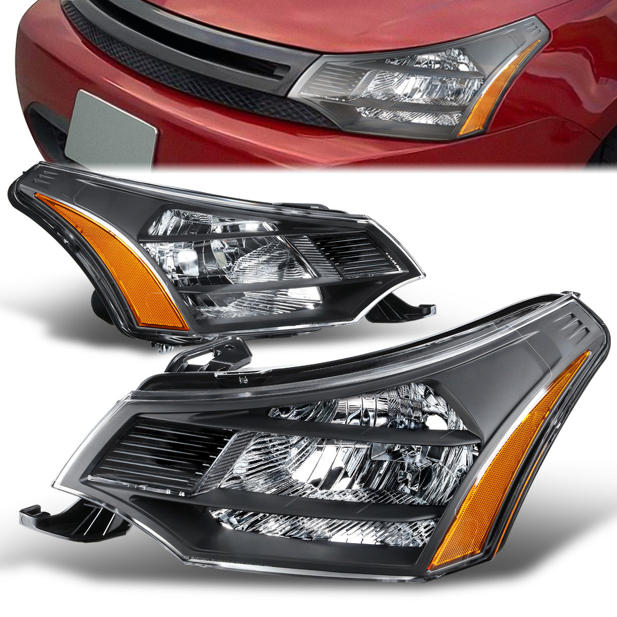 Factory Style Headlights <br>08-11 Ford Focus