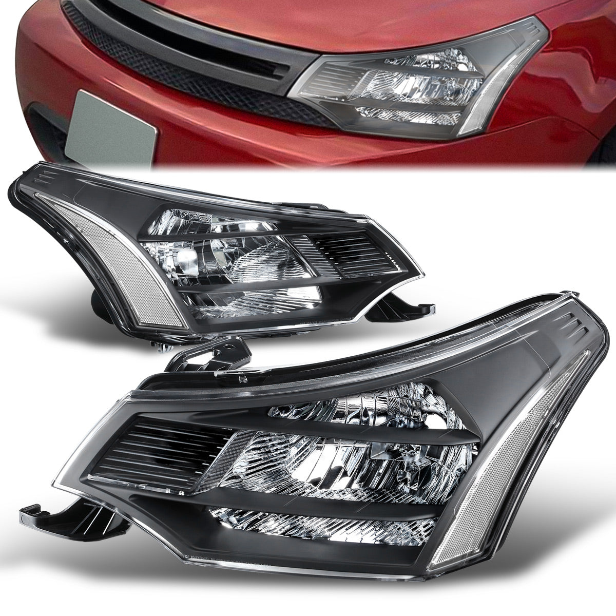 Factory Style Headlights <br>08-11 Ford Focus