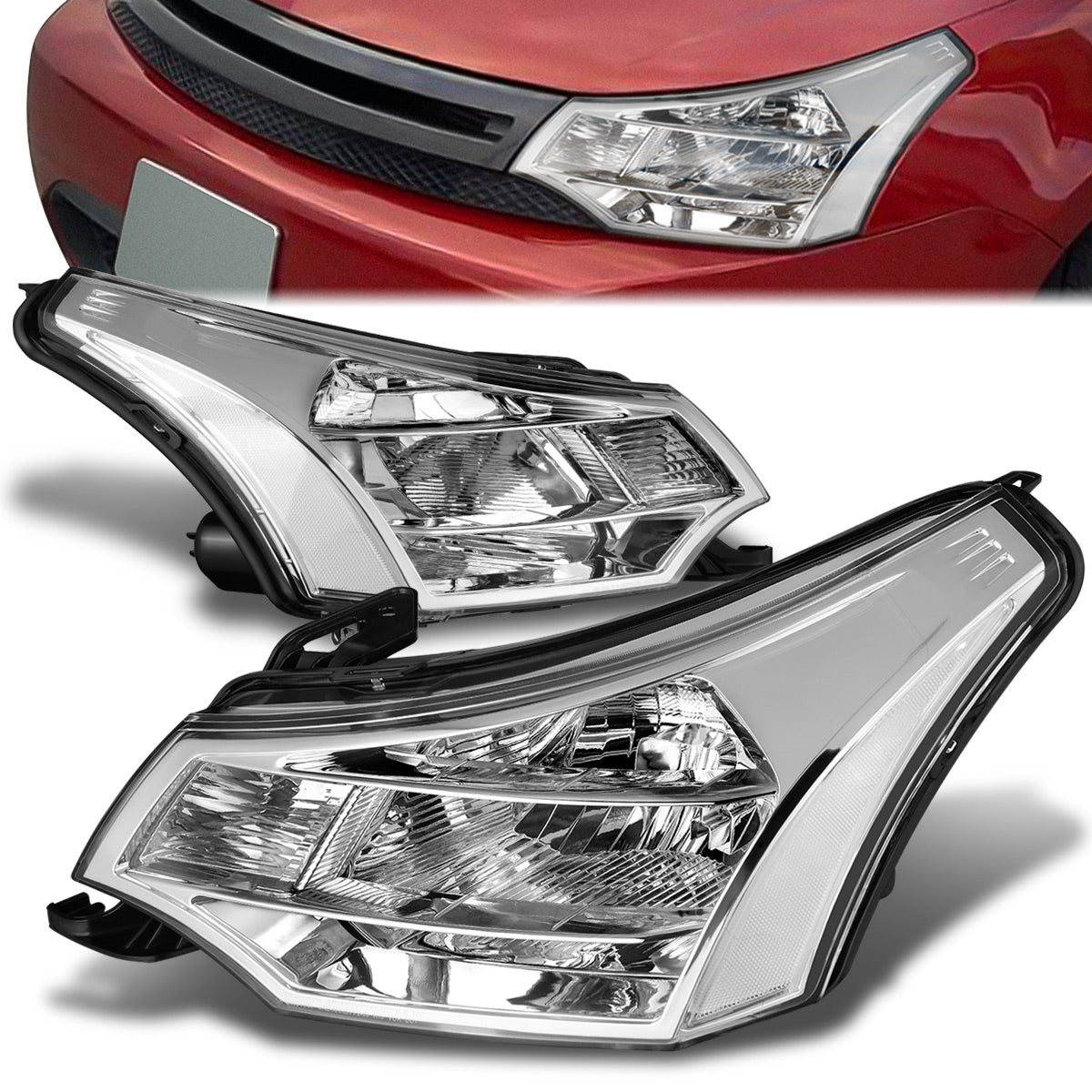 Factory Style Headlights <br>08-11 Ford Focus