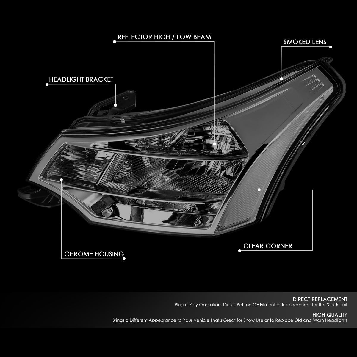 Factory Style Headlights <br>08-11 Ford Focus