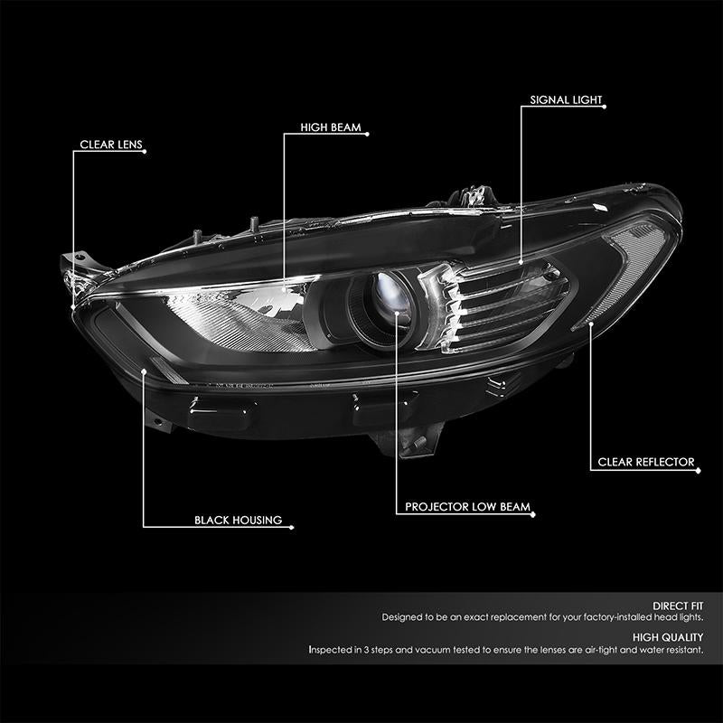 Factory Style Projector Headlights <br>13-16 Ford Fusion