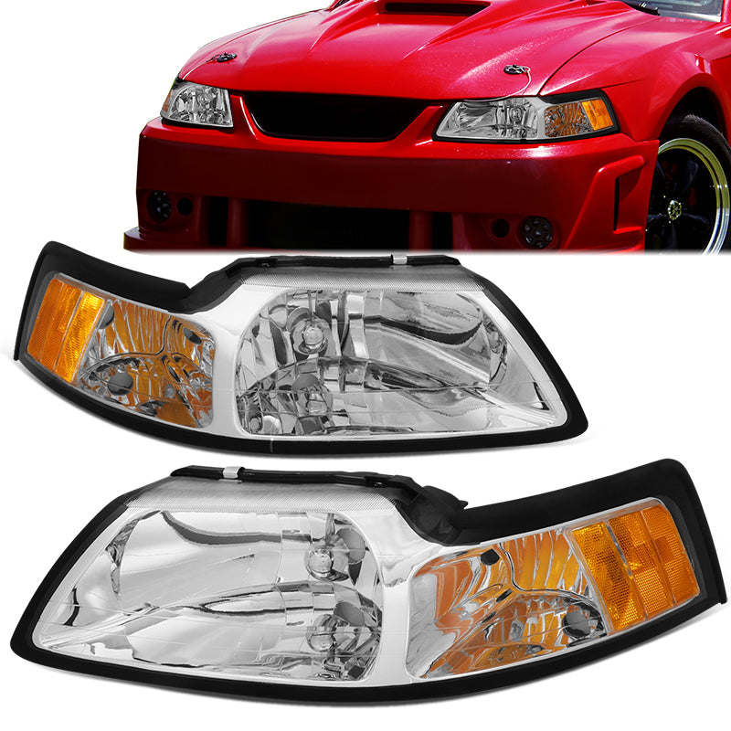 Factory Style Headlights <br>99-14 Ford Mustang