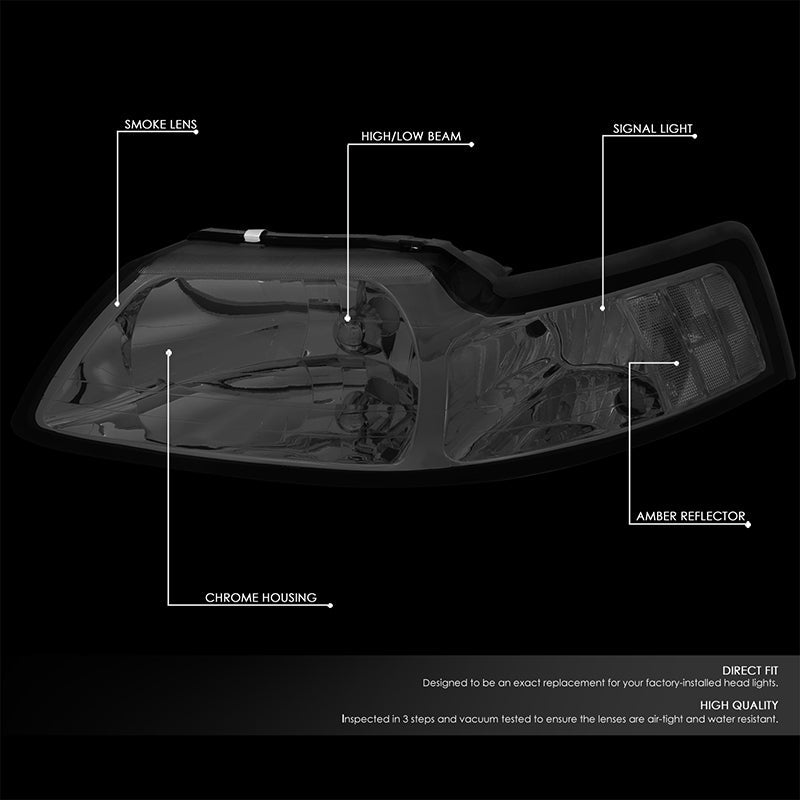 Factory Style Headlights <br>99-14 Ford Mustang