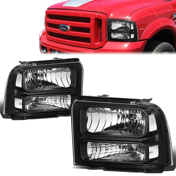 Factory Style Headlights <br>05-07 Ford F250 F350 F450 F550 Super Duty