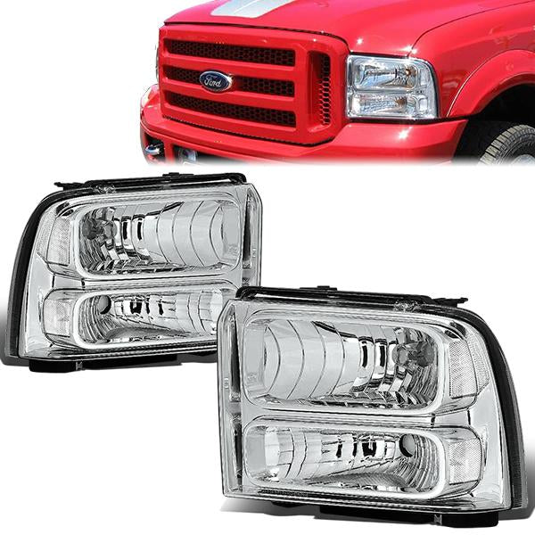 Factory Style Headlights <br>05-07 Ford F250 F350 F450 F550 Super Duty